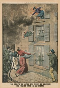 Trying to Save Her Child from the Fire, a Mother Throws Him Through the Window
